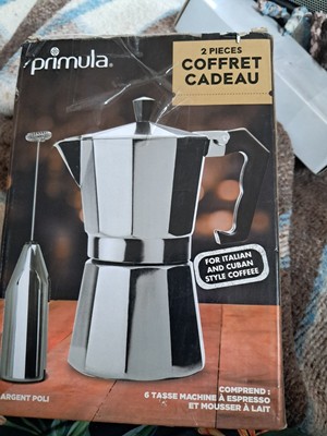 PRIMULA 6 CUP , with milk frother  Coffee Maker Polished Silver