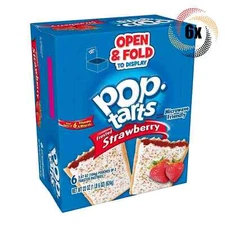 Full Box 6x Packs Kellogg's Pop Tarts Frosted Strawberry Pastries - 3.67oz