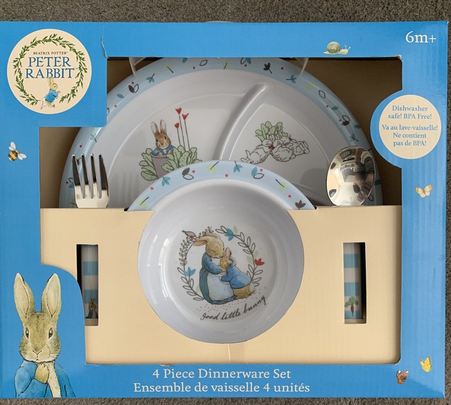 Beatrix Potter Peter Rabbit Classic 4pc Dinnerware Set NEW | eBay