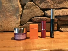 Clinique take the day off cleansing balm happy perfume plum pop lipstick & Masca