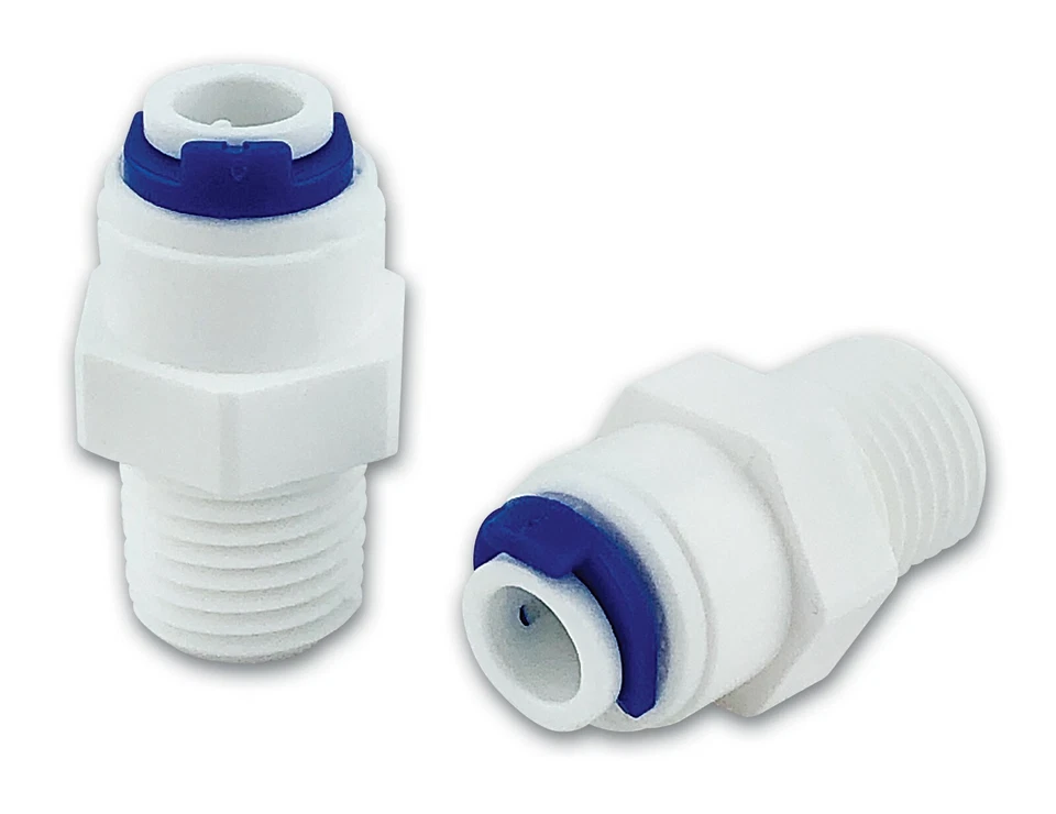 Finerfilters PF Straight Fittings for RO Filter Systems 1/4" Male x 1/4" PF -2PC