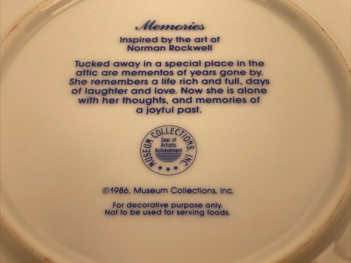 2 Norman Rockwell Museum Collection Plates 6.5" Memories & A Dollhouse for Sis - Picture 4 of 6