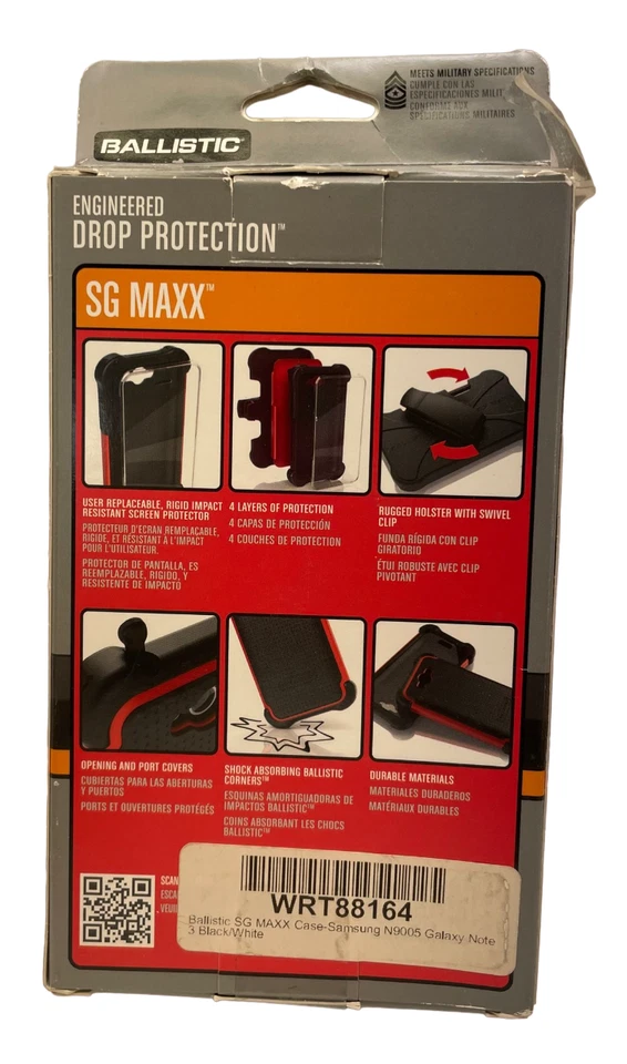 Ballistic SG Maxx Series Case for Samsung Galaxy Note 3, Black/White - Image 3 of 4