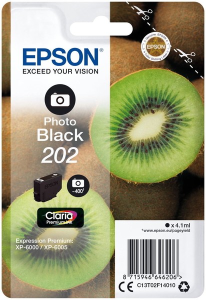 Epson Druckerpatrone Tinte 202 T02F1 Pbk Photo Black, Photo Schwarz-image