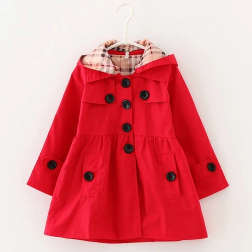 Trench cappotto moda con cappuccio bambini bambina giacca outwear topTX - Foto 6 di 26