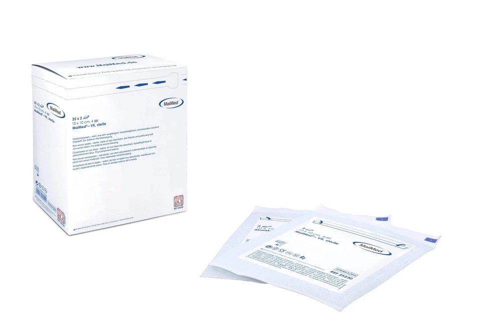 BENCARE GMBH MaiMed Vlieskompresse 10x20 cm - 25x2 Stück ( 50 Stück ) Kompressen steril