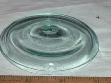 Blue Odd shaped, standard size ?  Glass bail top canning Jar lid 