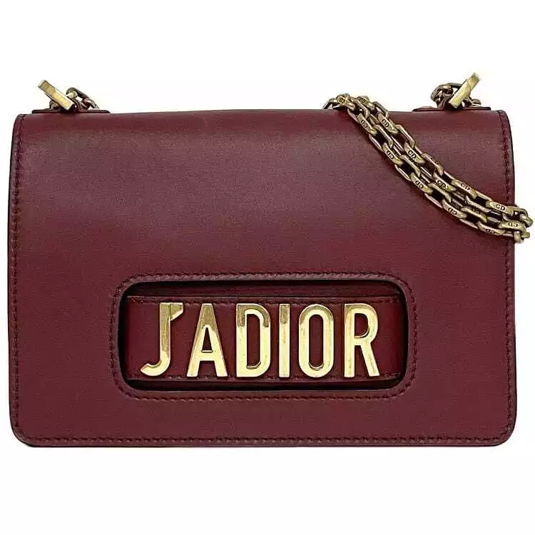 Sac bandoulière chaîne Christian Dior f 21215 rouge J'ADIOR bon état rabat