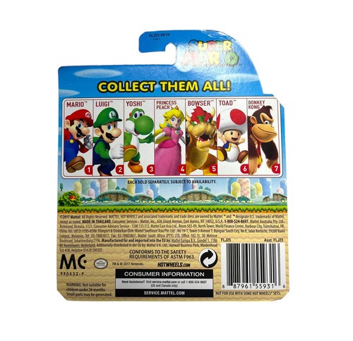 Mattel Hot Wheels Luigi Character Car Super Mario Collection New - Picture 7 of 9