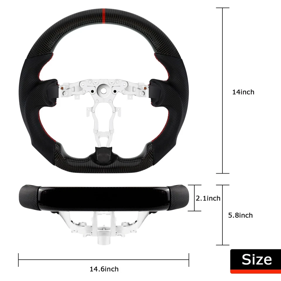 Real Carbon Fiber Steering Wheel For Nissan 370Z Z34 2008-2019 in stock - Image 2 of 4