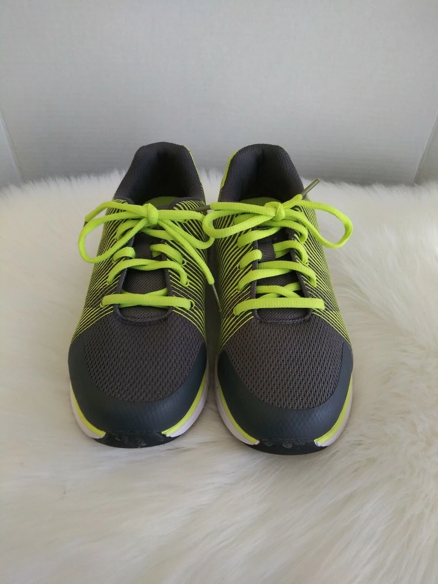 Athletic Works Youth Boys Gray Neon Yellow Lightweight Sneakers