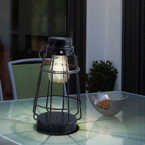 Solarleuchte Außenlampe Laterne Garten Akku maritim IP44 altsilber LED H 27 cm - Bild 3 von 12