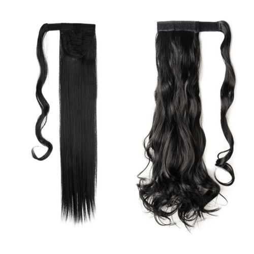 Extension capelli veri lunghi SPESSI avvolgenti come clip umana coda di cavallo NATURALE - Foto 12 di 35