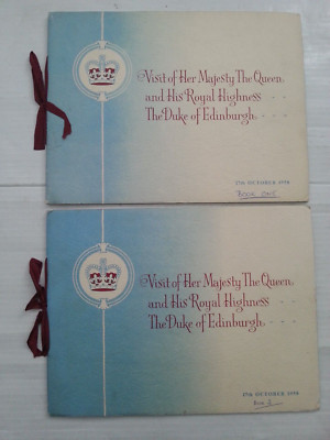 QUEEN ELIZABETH II Prince Philip Visit to CRABTREE & SONS, LEEDS BOOKLETS 1958