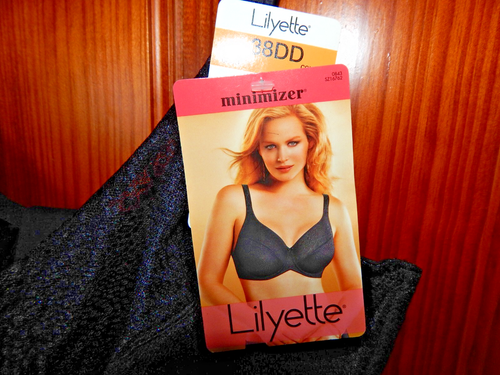 LILYETTE MINIMIZER BLACK BRA, UNDERWIRE, CLOTH LINING, SIZE 38 DD, NWT - Picture 4 of 5