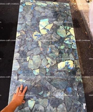 Labradorite dining table, modern living room furniture, office stone table decor