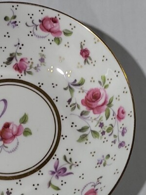 Royal Chelsea Saucer Pink Roses Gold Trim | eBay