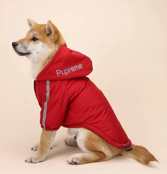 Holiday Fall/Winter Pet Dog Waterproof Coat Warm Rain And Snow Red Jacket Gift - Image 4 of 4