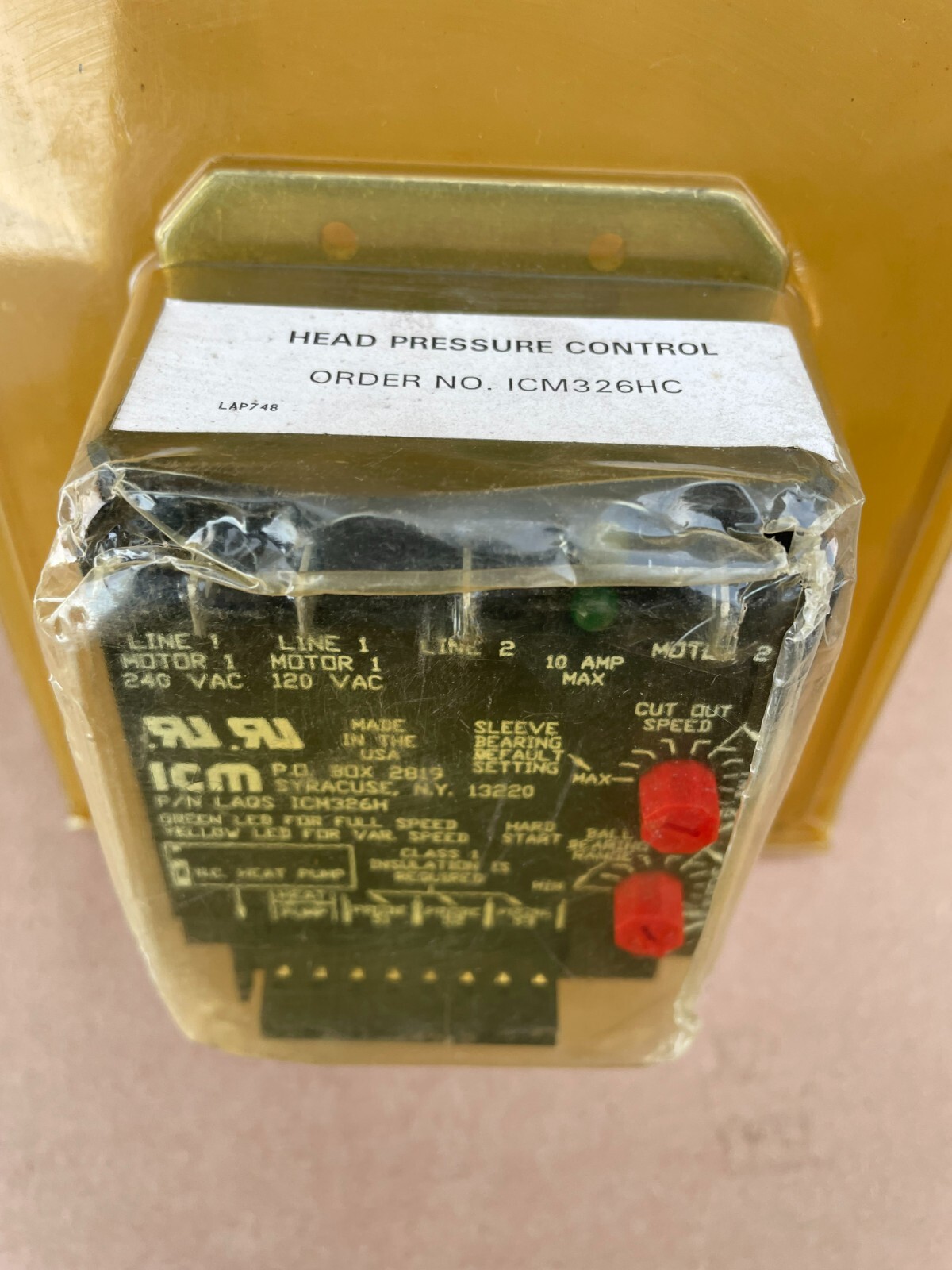 ICM CONTROLS ICM326HC HEAD PRESSURE CONTROL, HEAT PUMP BYPASS, 120-240VAC