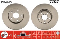Pack De 2 - Bremsscheibe DF4465 TRW FüR Ford Volvo