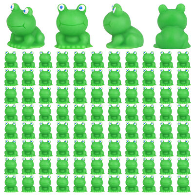100pcs Mini Resin Frogs Green Tiny Frogs Figurines Cute Miniature Frogs Gift