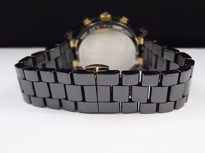 Michael Kors MK5270 Runway Women\'s Watch Black Ceramic Chronograph Crystal EUC B403-2.webp main image 4