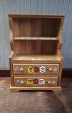 Small wooden dresser, handpainted, roses and castles, canal art, floral