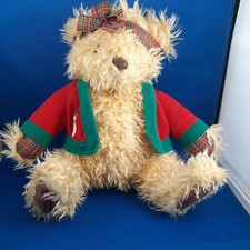 Hallmark Merrily Bear Stuffed Plush Animal Toy  Snowman Jacket Christmas