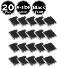 20 Pack 2 x 2 IN 50mm Coin Snap Holder w/20/25/30/35/40mm Size Black Gaskets