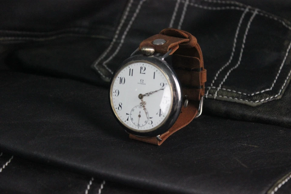 Omega VINTAGE Antiques Swiss Watch Marriage Handmade Genuine Leather Strap - Image 2 of 4