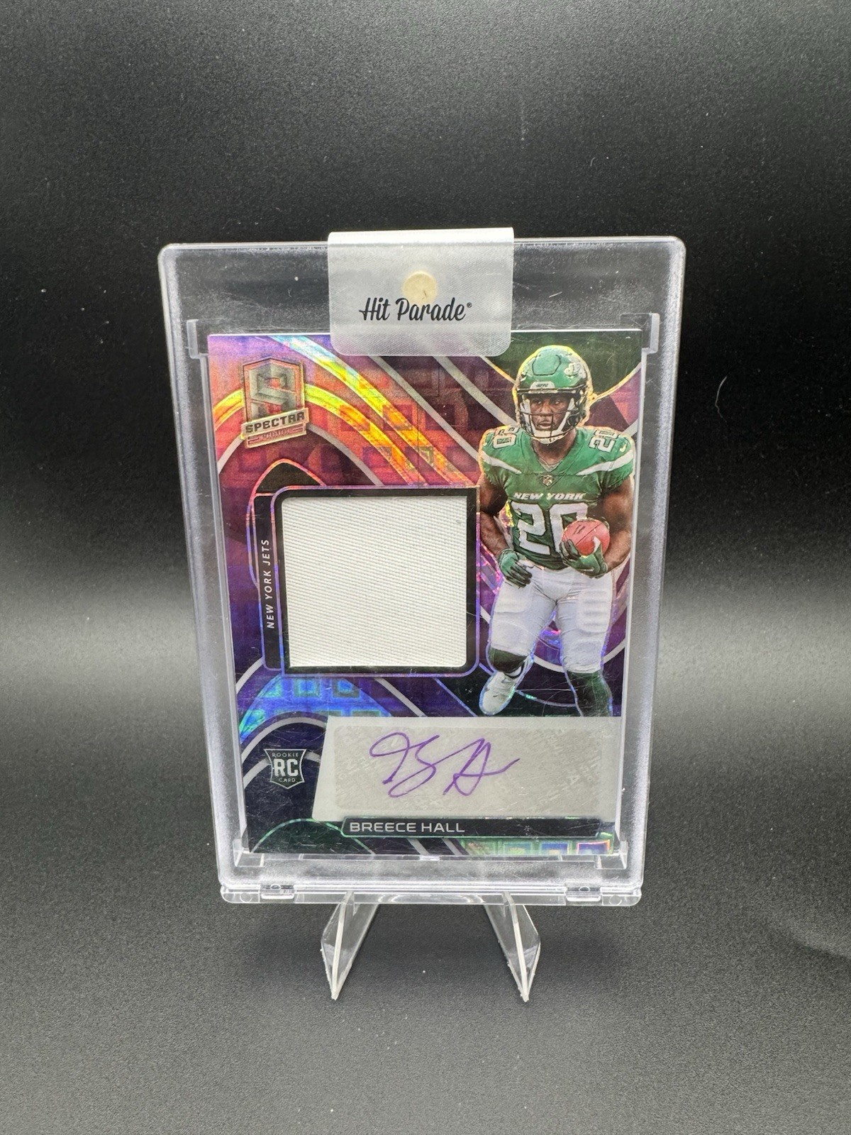 BREECE HALL 2022-23 SPECTRA RPA ROOKIE PATCH NEON PURPLE RC AUTO /30