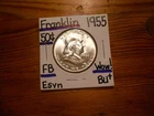 1955 silver Franklin Half Dollar BU+ TERRIFIC!! PQ!! FBL!!! BLAZER!!! WOW!!!!
