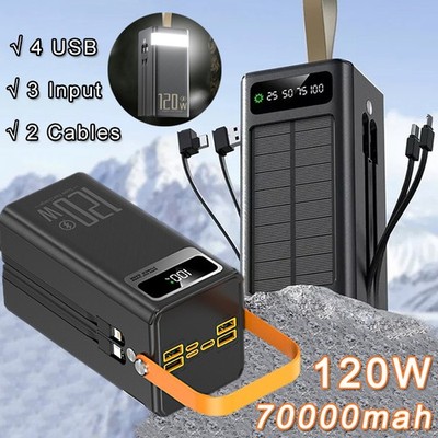 Power Bank 70000mah 120W Portable Fast Charger External Battery for Mobile Phone