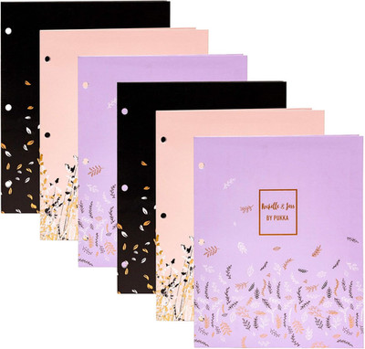 , Rochelle & Jess Folders   6 Pack of Pocket Portfolios with 3 Hole-Punches for