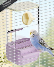 BNOSDM No Mess Bird Cage Feeders Automatic Feeder Parrot Purple