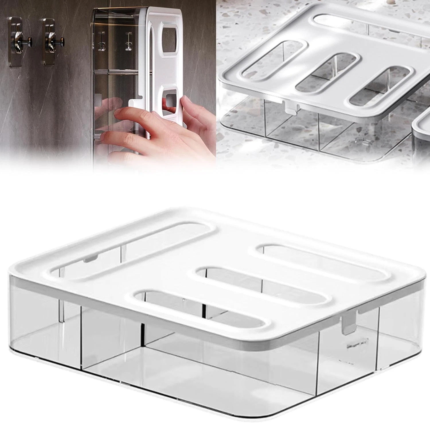 Kitchen Storage Bag Organizer, Acrylic Baggie Organizer for Drawer, Plastic Bag
