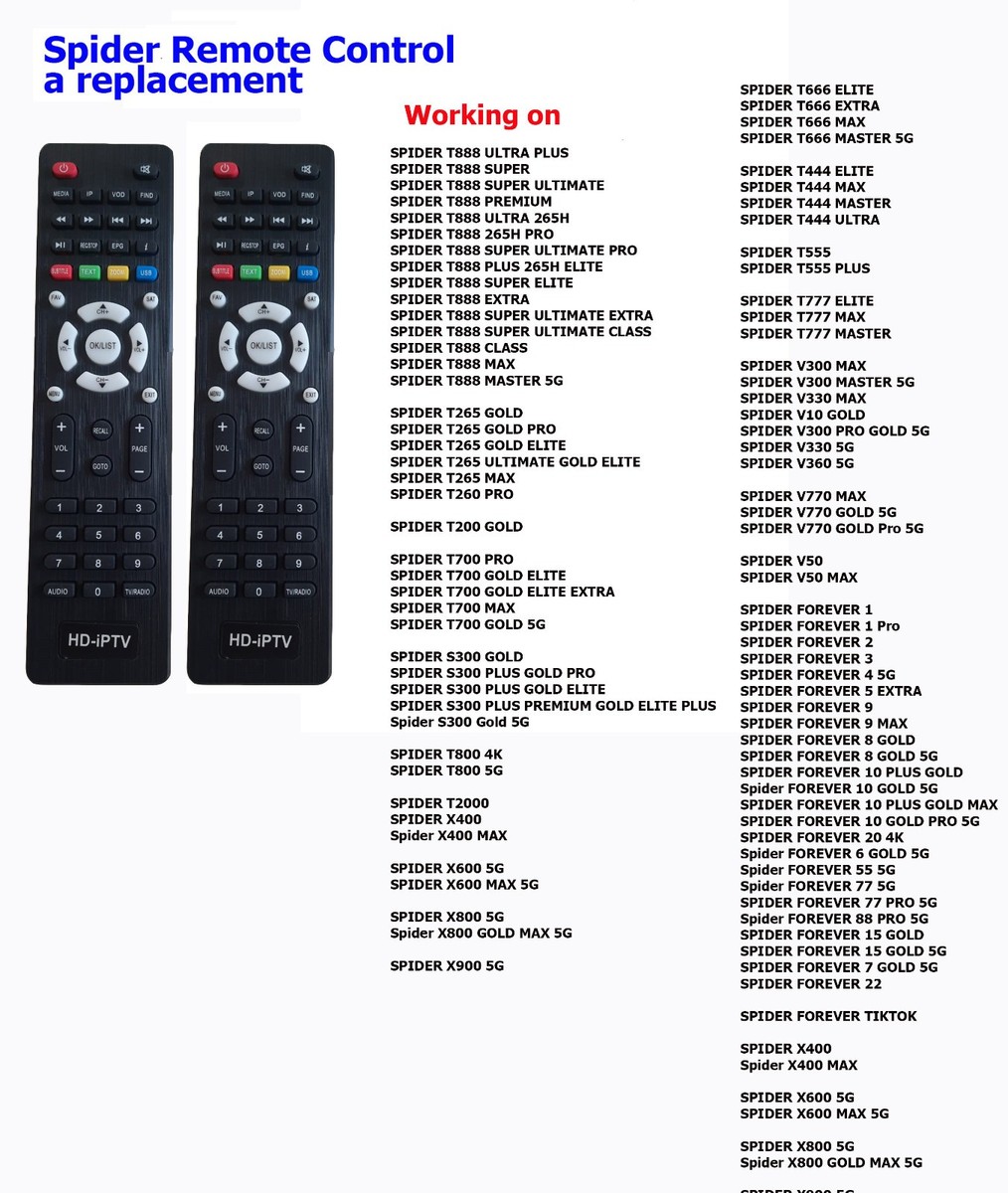 Spider Receiver Remote Control a replacement working on all SPIDER