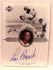 2000 Upper Deck Legends Lou Brock Auto St. Louis Cardinals Hall Of Fame