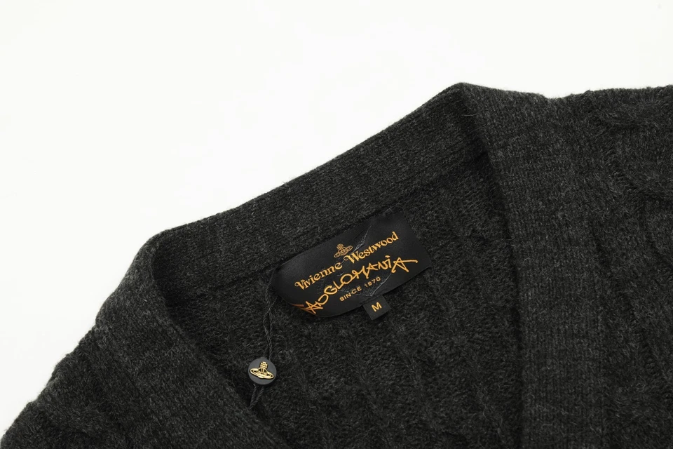 Suéter Cárdigan Tejido Vivienne Westwood Camisa Manga Larga Color Negro Talla L Foto 3 de 4