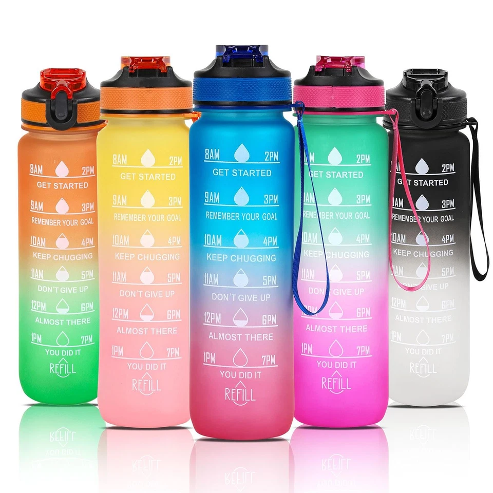 TAYLOR & BROWN 1L Sports Water Bottle Gym Travel Drinking Leakproof Bottle With Straw BPA-Free