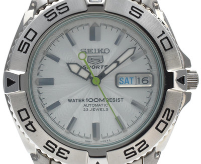 [ MINT ] Seiko 5 Sports 7S36-00Y0 Divers Automatic Silver Men's Watch From JAPAN
