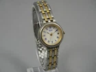 Vintage Seiko Watch Women 24mm Date Two Tone Clasp Band 6.75" New Battery