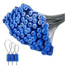 100 PCS Waterproof Security Cable Seals - 9.6in Numbered Tags for Freight Safety