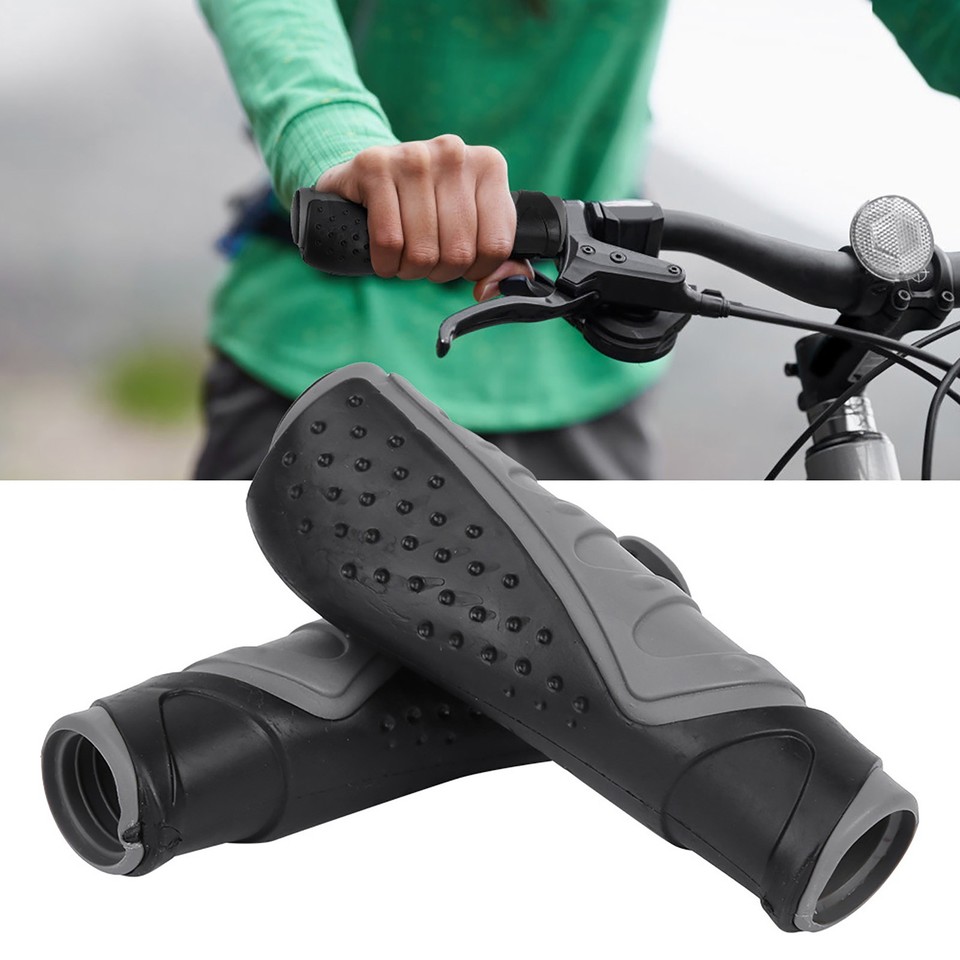 Bike Riding Image Handle 2Pcs Bicycle Handlebar Grips Mountain Bike Rubber Handle Bicycle Riding ...