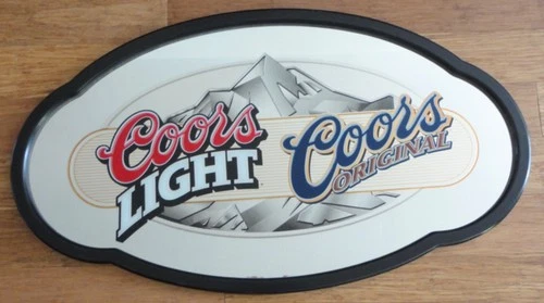 Vintage Coors Beer Mirror Advertisement Sign Coors Light Coors Original 32"x18"