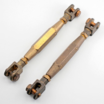 Marine Set of 2, Bronze Closed 1/2'' Turnbuckle 9/16'' Clevis .5'' Bolts 11.5-16.5''