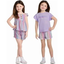 Calvin Klein Kids' 3-Piece Cotton Set Purple / Pastel New W/Tags 3T