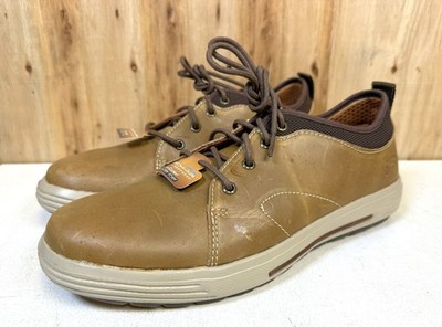 Skechers Leather Work Shoes Men's SIZE 11 Porter-Elden Memory Foam 65141/LTBR (Z