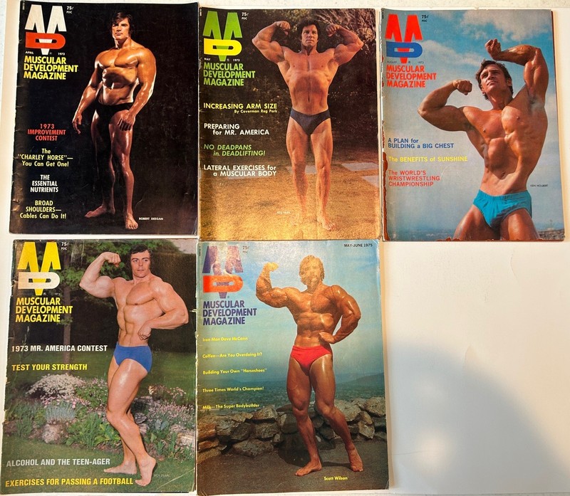 Muscular Development 6 Magazine Lot 1973 & 1975 Weightlifting Bodybuilding