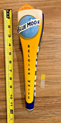 Blue Moon Beer Tap Handle Knob Top Keg Bar Brewing Draft Belgian White Plastic